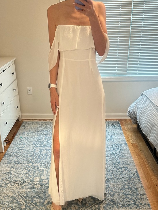 Tobi Dresses & Skirts - White Strapless Maxi Dress with Slit